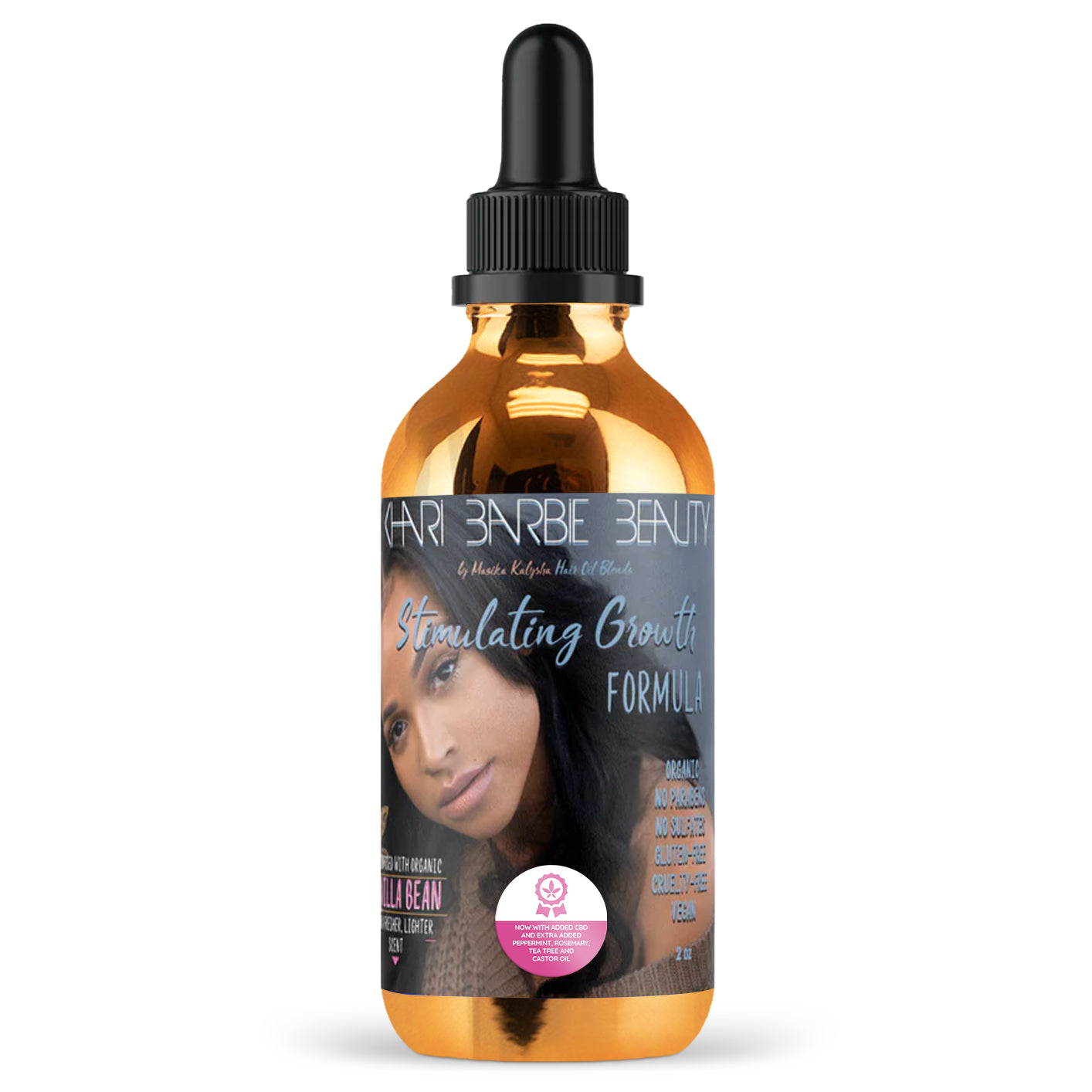 Stimulating Growth Hair Oil with CBD by Khari Barbie Beauty